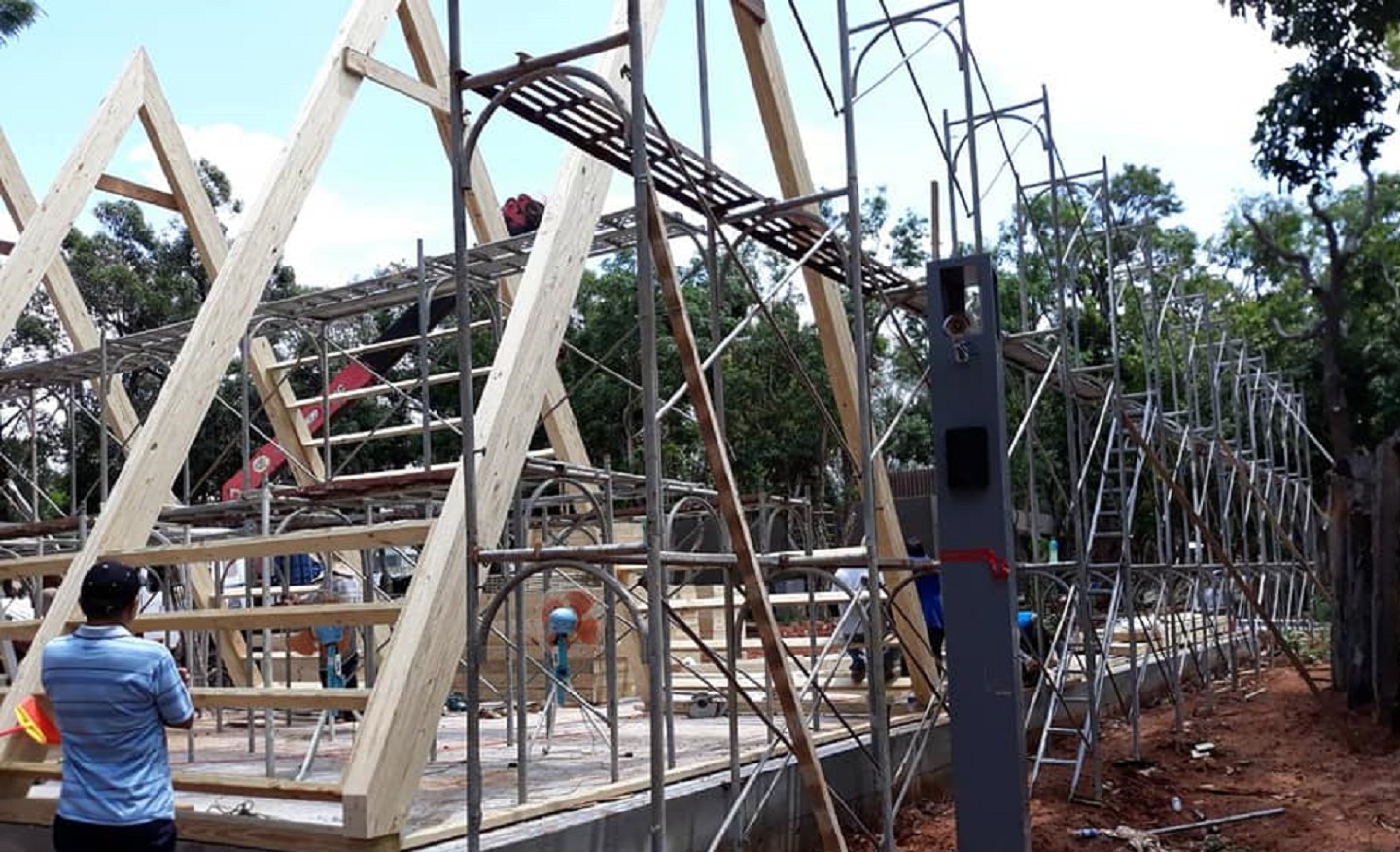 彰化二林鷹架施工實景